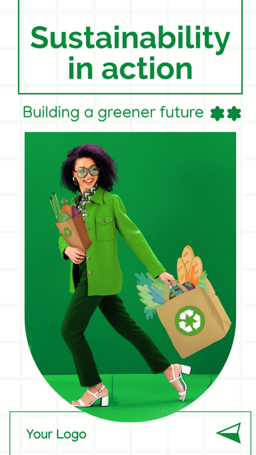 Ontwerpsjabloon van Mobile Presentation van Successful Management Offer for Green Business