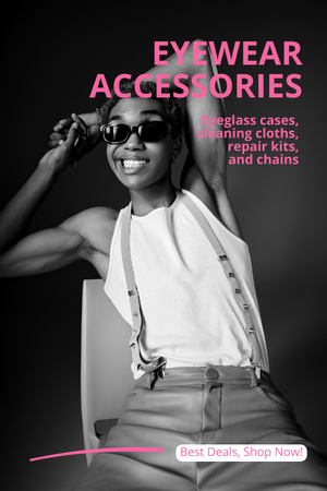 Gözlük Aksesuarlarıyla Promosyon Mağazası Pinterest Tasarım Şablonu
