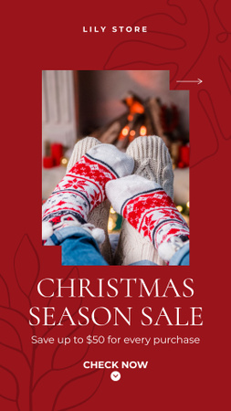 Designvorlage Christmas Season Sale Announcement für Instagram Story