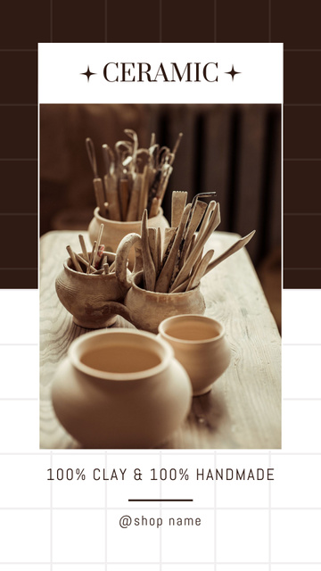 Designvorlage Handmade Ceramic Pots Offer für Instagram Story