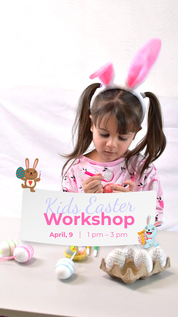 Easter Workshop For Kids Announcement TikTok Video Πρότυπο σχεδίασης