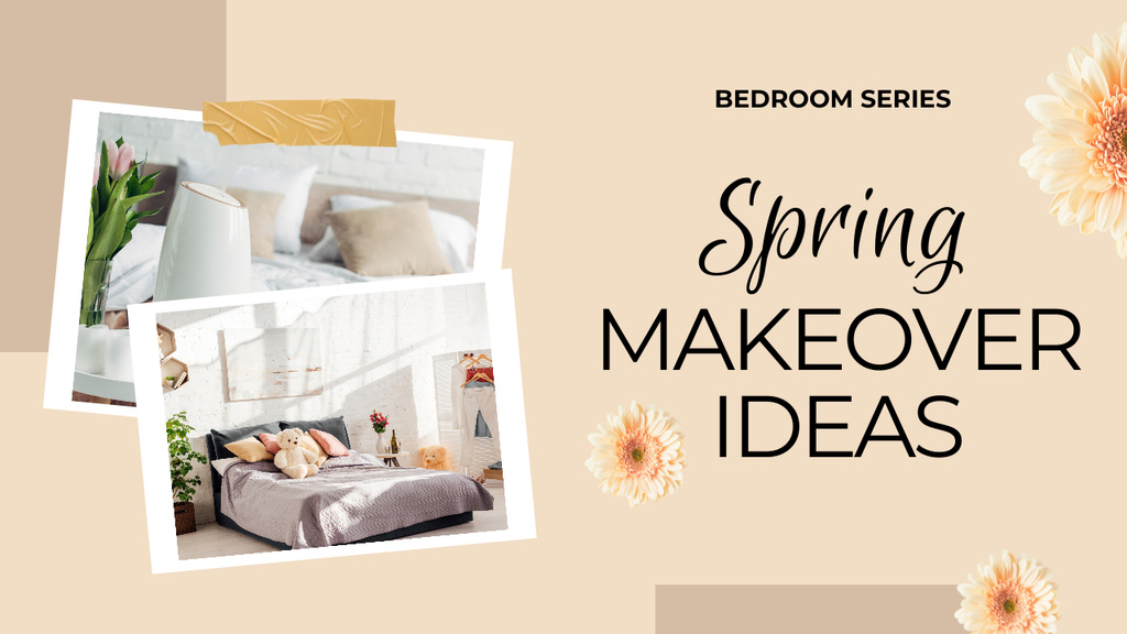 Designvorlage Suggestion of Spring Design Ideas for Bedrooms für Youtube Thumbnail