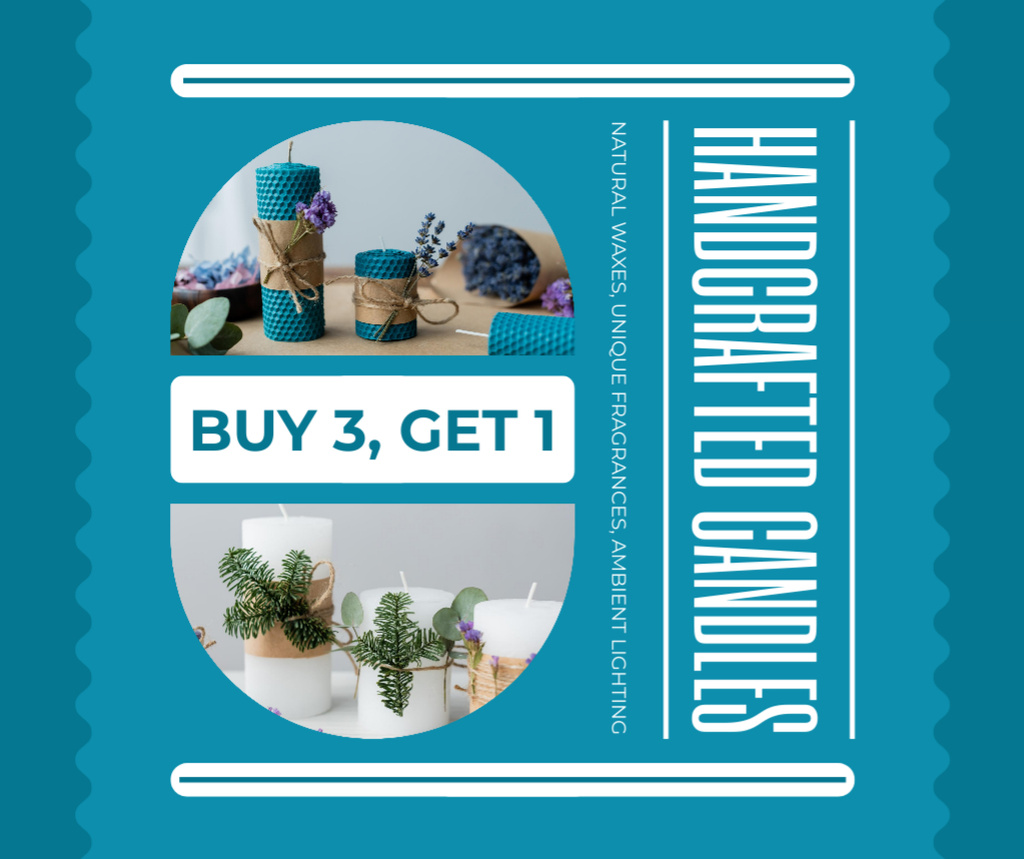 Promotional Offer on Handmade Candles with Natural Fragrances Facebook – шаблон для дизайну