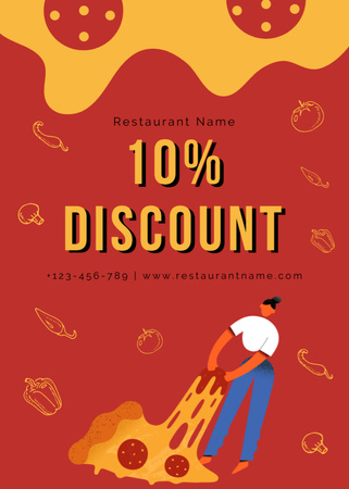 Promo Action for Pizza with Discount Flayer Design Template