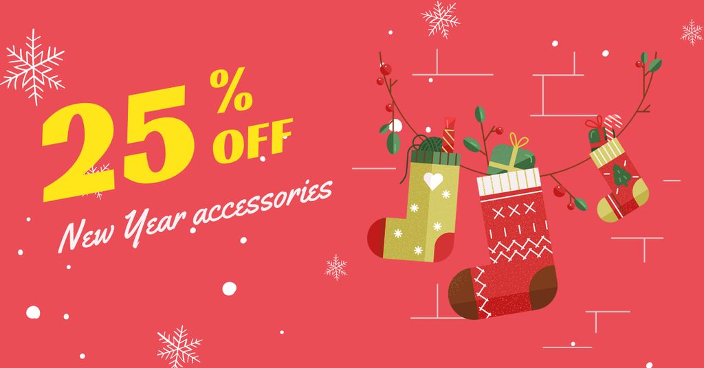 New Year Accessories Offer with Gifts Facebook AD – шаблон для дизайну