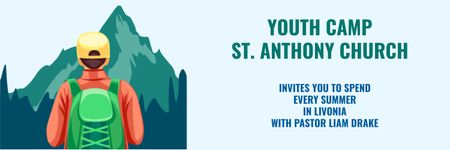 Youth religion camp of St. Anthony Church Twitter Design Template