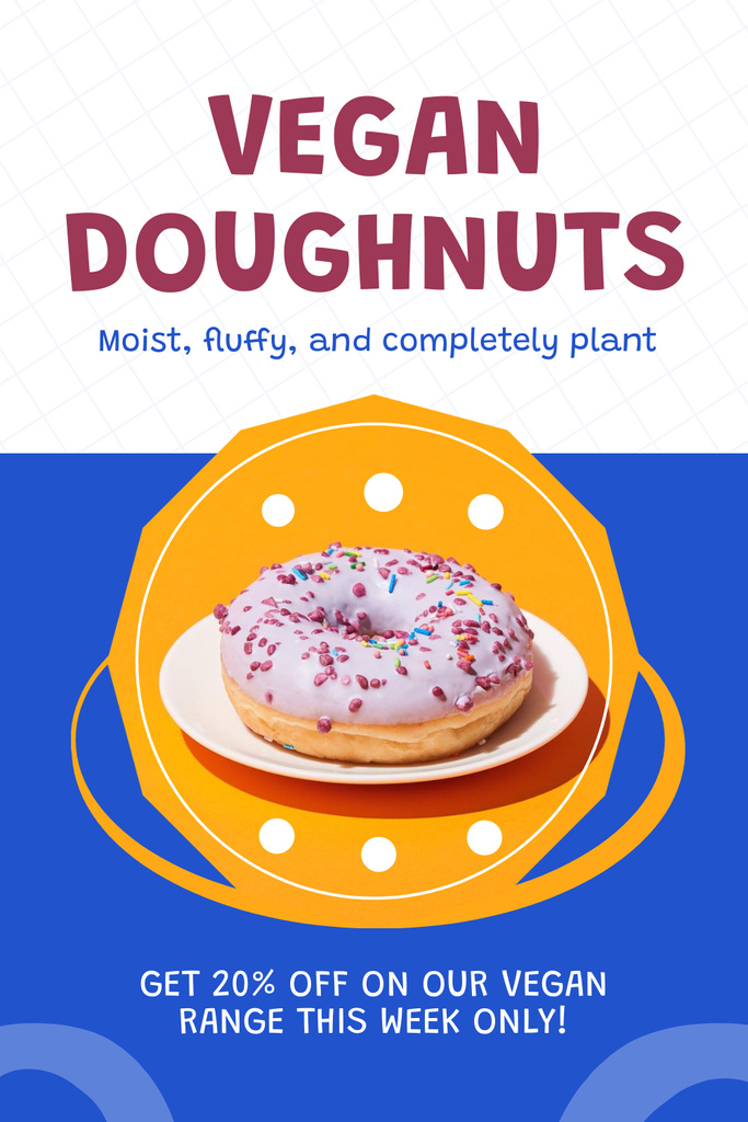 Ontwerpsjabloon van Pinterest van Special Offer of Vegan Doughnuts
