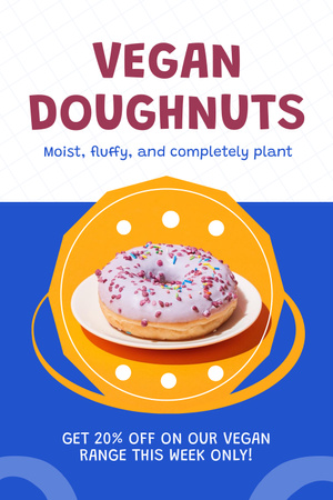 Ontwerpsjabloon van Pinterest van Speciale aanbieding van veganistische donuts