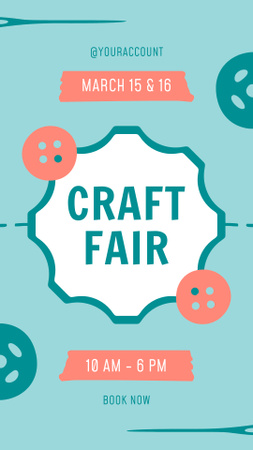 Craft Fair Announcement with Buttons Instagram Story Design Template