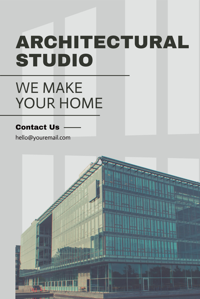 Futuristic Architectural Studio Promotion With Slogan Pinterest Design Template