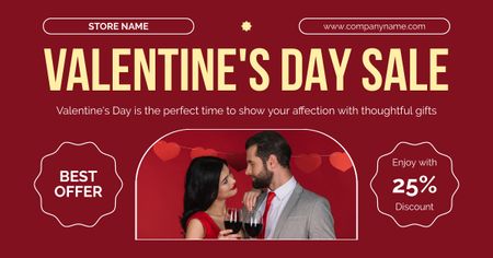 Best Offers of Valentine's Day Sale Facebook AD Design Template