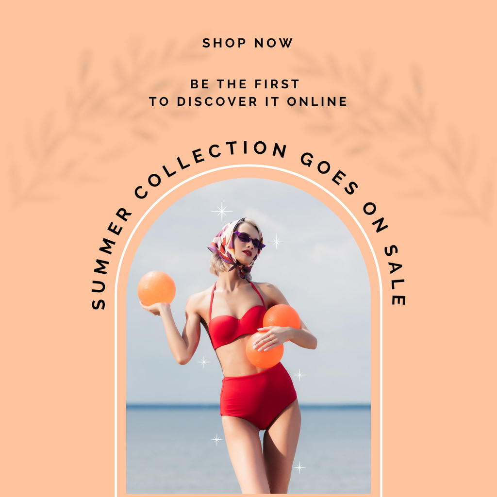 Trendy Summer Collection Sale of Clothing  Instagram Design Template