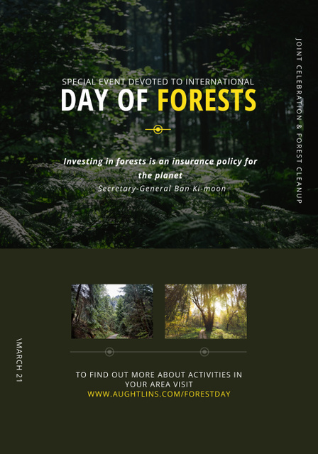 Special Event devoted to International Day of Forests Poster 28x40in Design Template