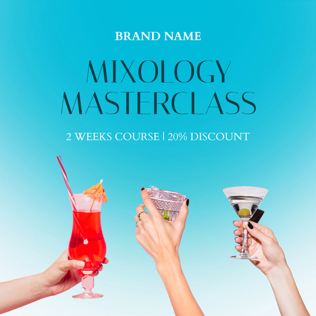 Two Week Beverage Mixing Training Course Instagram Modelo de Design