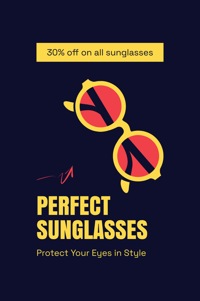 Platilla de diseño Offer Discounts on All Glasses in Different Frames Pinterest