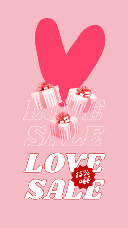 Love Sale in Valentine's Day Instagram Video Story Design Template