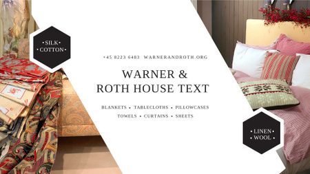 Home Textiles Ad with Pillows on Sofa FB event cover Design Template