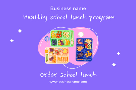 Appetizing Web-based School Food Specials With Lunchboxes Flyer 4x6in Horizontal Modelo de Design