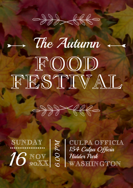 Autumn Food Festival Ad Flyer A6デザインテンプレート