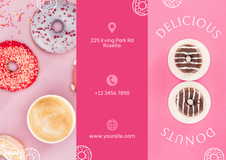 Бесплатная доставка вкусных пончиков Brochure – шаблон для дизайна