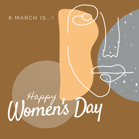 Modèle de visuel Salutation de la journée internationale de la femme avec un portrait féminin créatif - Instagram