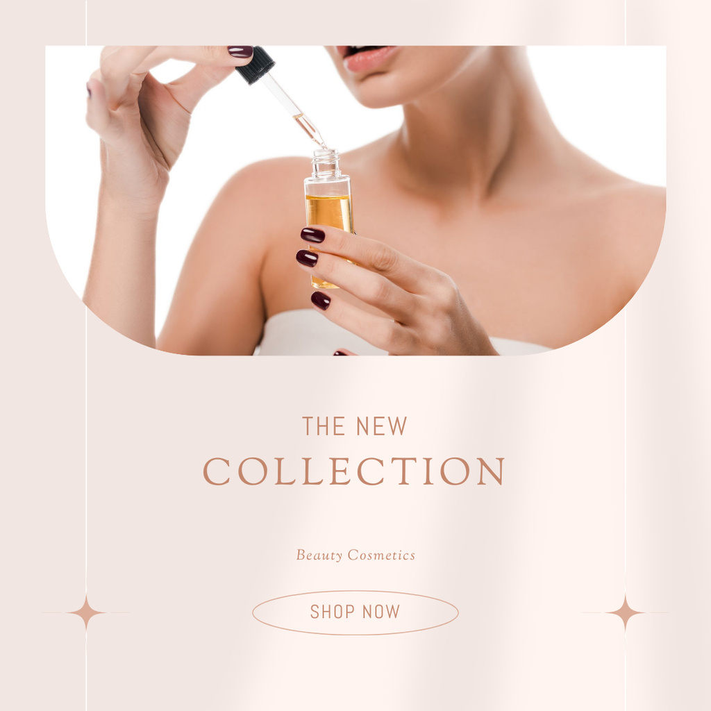 Ontwerpsjabloon van Instagram van New Collection of Skincare Products
