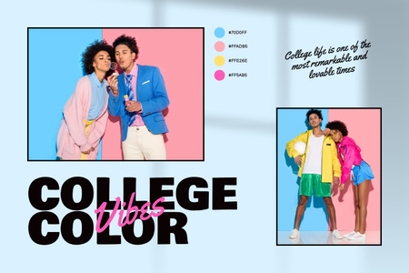 Casual College Apparel and Merch Offer Mood Board Design Template