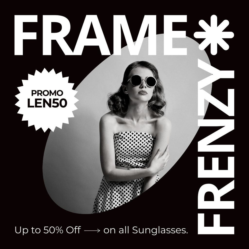 Designvorlage Special Offer of Stylish Sunglasses Sale für Instagram AD