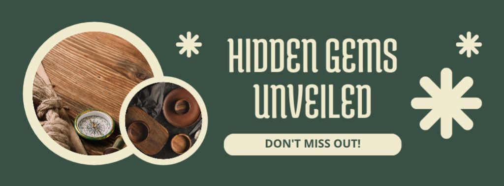 Antique Store Hidden Gems Sale Facebook cover Šablona návrhu