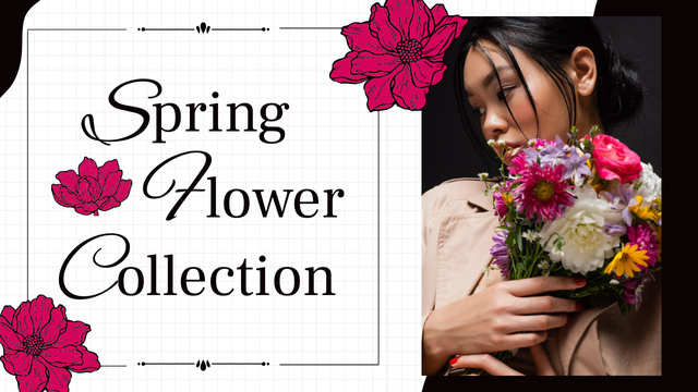 Spring Flower Collection Offer Youtube Thumbnail Design Template