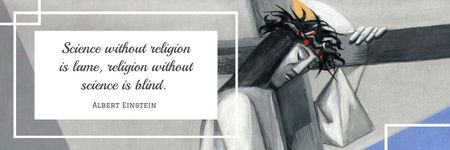 Quote About Dependence of Science and Religion Twitter Design Template