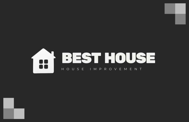 Best House Improvement Service Dark Grey Business Card 85x55mm Tasarım Şablonu