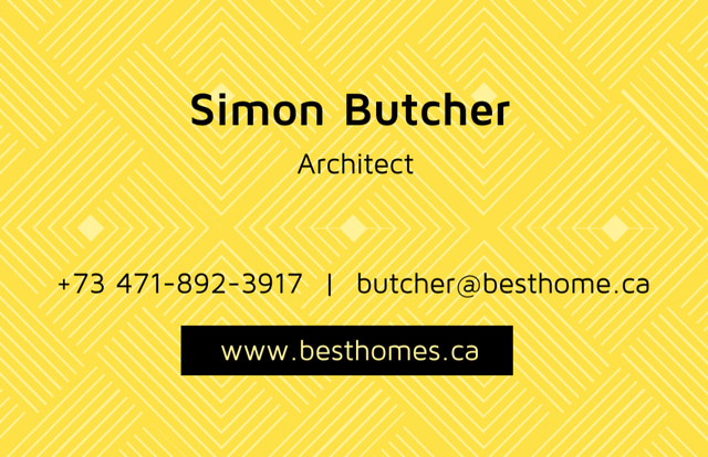 Modèle de visuel Contact Information of Architect - Business Card 85x55mm