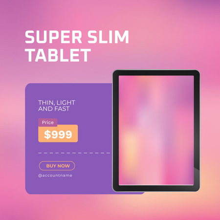 Nabídněte nejlepší cenu za super tenký tablet Instagram Šablona návrhu