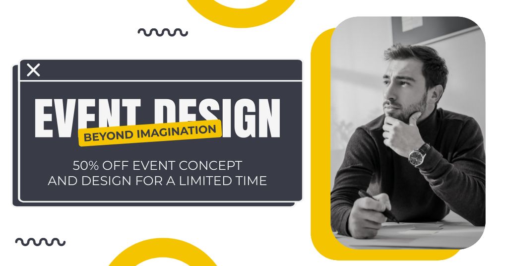 Limited Time Discounts on Event Concepts and Designs Facebook AD Πρότυπο σχεδίασης
