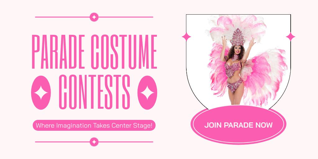 Fabulous Costumes Parade Contest Promotion Twitter Design Template