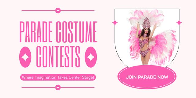Fabulous Costumes Parade Contest Promotion Twitter Šablona návrhu