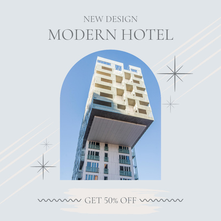 New Modern Hotel'i ziyaret edin Instagram Tasarım Şablonu