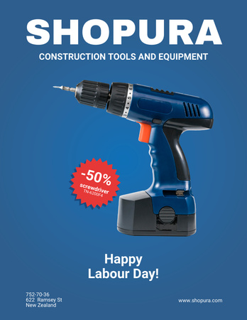 Platilla de diseño High-Quality Drill on Sale And Labor Day Holiday Greeting Poster 8.5x11in