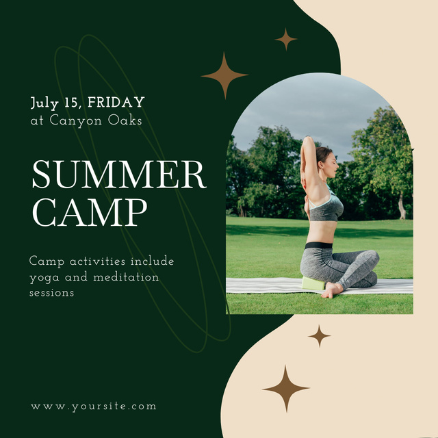 Ontwerpsjabloon van Instagram van Yoga Summer Camp Ad