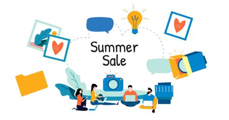 Summer Sale Announcement Facebook AD tervezősablon