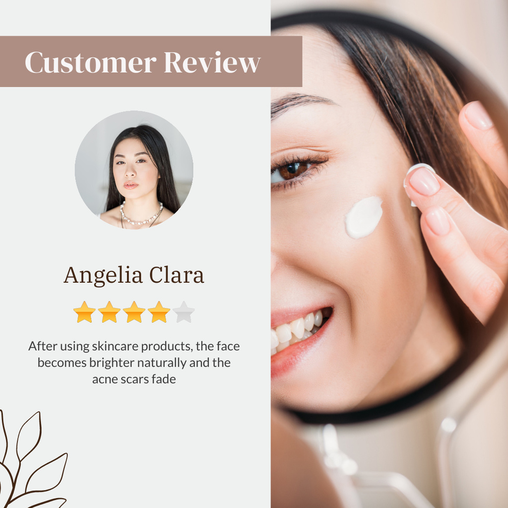 High-Quality Skin Care Product Review From Customer Instagram Šablona návrhu
