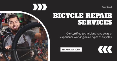 Template di design Diversi tipi di riparazione di biciclette Facebook AD