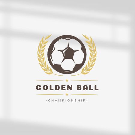 Soccer Game Championship Announcement Logo Design Template