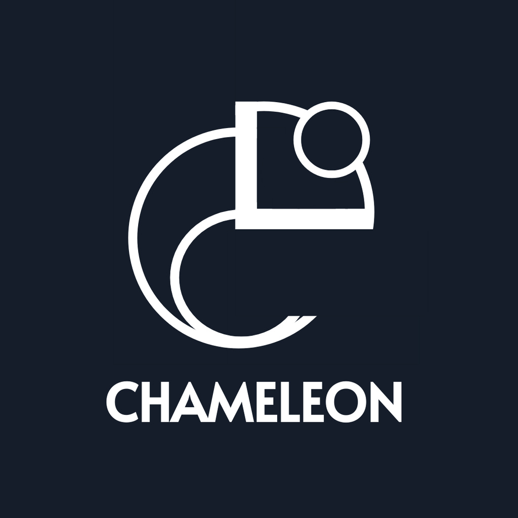 Emblem with Abstract Image of Chameleon Logo 1080x1080px Modelo de Design