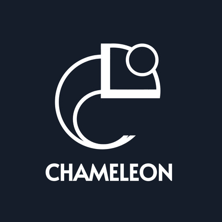 カメレオンの抽象的なイメージのエンブレム Logo 1080x1080pxデザインテンプレート