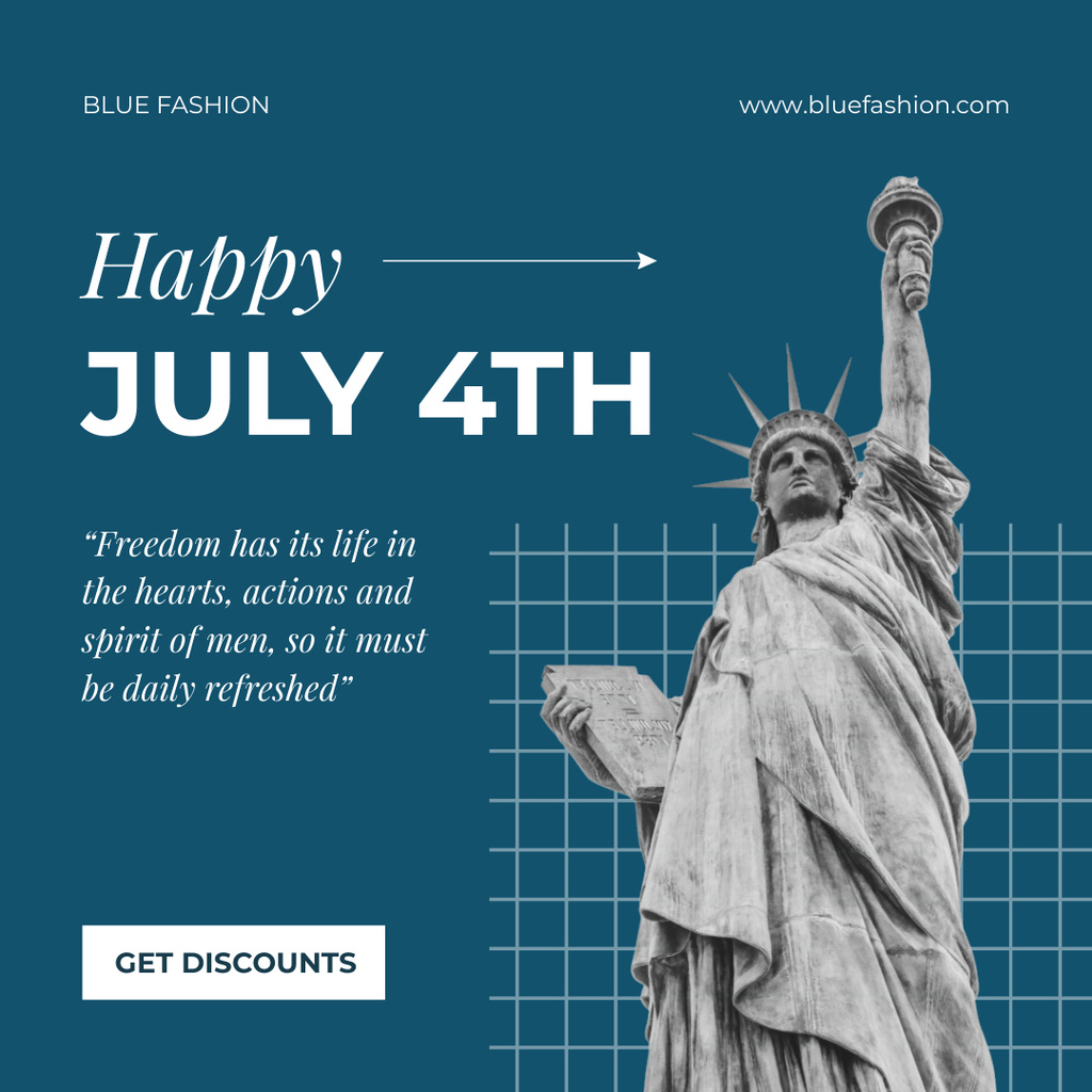 Plantilla de diseño de USA Independence Day Celebration with Freedom Flock on Turquoise Instagram 
