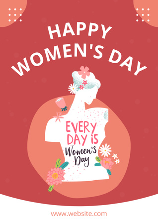 Phrase about Women's Day Poster Design Template