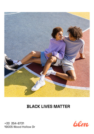 Protest against Racism with Cute Couple Poster 28x40inデザインテンプレート