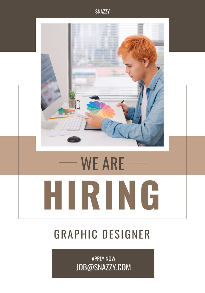 Designvorlage Graphic Designer Open Position Ad für Poster 28x40in